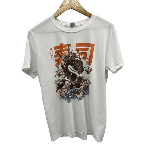 Sushi Dragon White T-Shirt SZ Medium - Picture 2 of 4